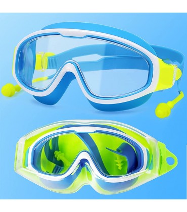 Unisex Schwimmbrille für Kinder 3-12 Jahre Taucherbrille Kinder Swimming Goggles Profi Schwimmbrillen für Kinder mit Ohrstöpsel Mitgeliefert Verstellbares Silikonband Schnorchelmaske für Kinder - BZMSA4H4