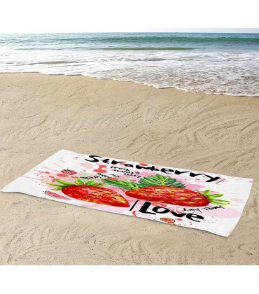 Größe Strandtuch Mikrofaser XL XXL Super Saugfähig Schnelltrocknend 3D Rosa Erdbeere Junge Sporthandtuch Schwimmen Surfen Yoga Strandliegetuch Farbe 1,100 x 200 cm - BCSPP9HB