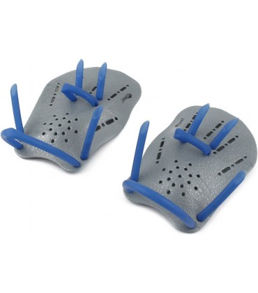 Ruilogod Kunststoff-Schwimmtraining Einstellbare Hand Paddles Webbed Handschuhe Paar Blau Grau - BEKLIKB6
