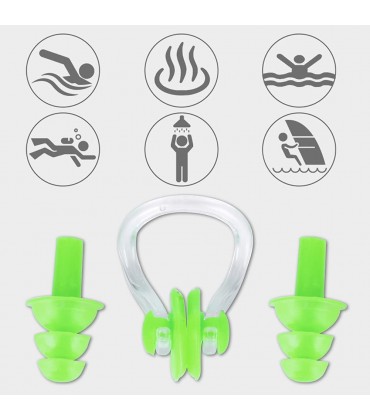 Uxsiya wasserdichte Ohrstöpsel Noise Cancelling Ohrstöpsel Schwimmohrstöpsel Set Gute Dichtleistung Ohrstöpsel Nasenclips zum Schießen für Gartenarbeit - BOUUX73D