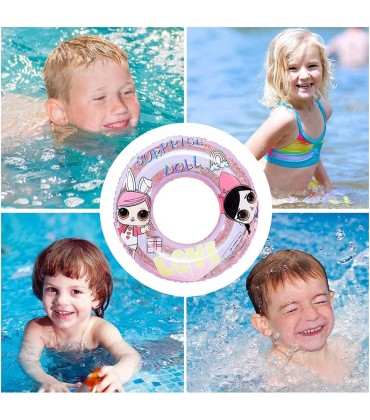 Babioms Swimming Ring Mit Cartoon-Überraschungspuppenmuster for Adults and Children Inflatable Air Mattress for Party Pool Beach 75cm Inflatable Swimming Hoop - BPSJT2B8