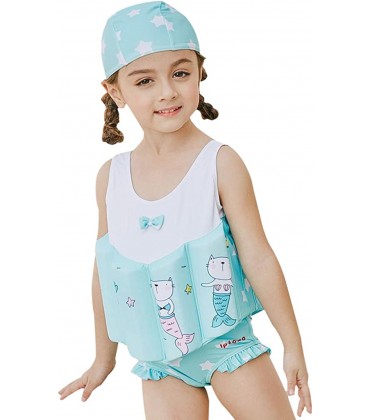 Gogokids Mädchen Einteiler Bademode Bojen-Badeanzug Badebekleidung für Kinder mit Schwimmbojen Ärmellos Float Suit Badeanzug mit Schwimmhilfe - BYOXB3Q4