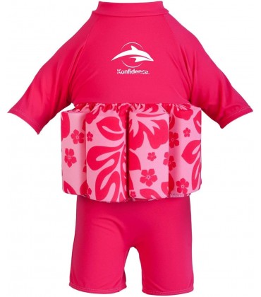 Konfidence Unisex Kinder Style Schwimmanzug T-Shirt-Stil Pink Hibiskus 4-5 Jahre - BJMLX298