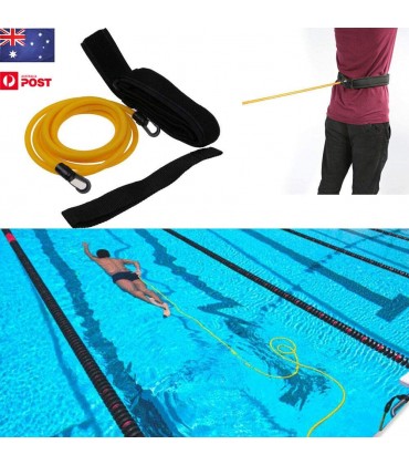 BESPORTBLE Schwimmen Widerstand Gürtel Set Swim Training Band Schwimmen elastische Exerciser Gürtel mit Einer Taille Strapk eine Schleife eine Mesh-Tasche 6 x 9 x 3 m gelb - BYEMQ3JW