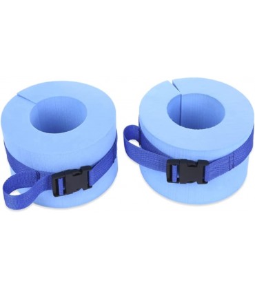 SunaOmni Aquatische Armbänder Set von 2 Schaumschwimmarmbetten Aqua Aerobic Equipment Fitness -Übungs -Knöchelhalle mit Schnellschnalle für Schwimmtraining Blau aufblasbare Armbänder - BFTXD4QB