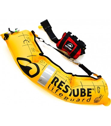 Restube Lifeguard Rettungsboje für Schwimmer – Wildwasser Rettungsschwimmer Boje für Wasserrettungsprofis Aufblasbarer One-Pull-Mechanismus mit Lock & Drag System - BQONI317