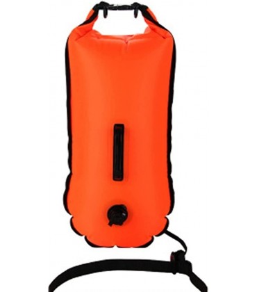 YDDM Sicherheitsschwimmboje Sicherheit Schwimmer Luft Trockenbeutel aufblasbare Schwimmbeutel lebensrettende Boje for Wassersportboje zum Schwimmen Color : Orange Black -28L - BGGAVB25