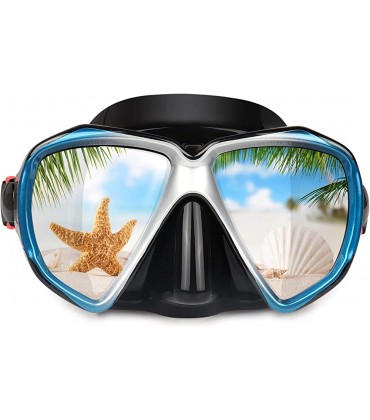 Top studio Schnorchel-Tauchmaske HD Pano gehärtete Schnorchelmaske Anti-Fog Tauchbrille Schnorchelbrille Erwachsene Schwimmmaske mit Silikon-Rockgurt zum Schnorcheln Schwimmen Tauchen - BWKAK1WB
