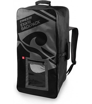 Cressi Unisex-Adult Exa Backpack Zahnradrucksack aus starkem Polyester PVC-Verbundstoff langlebig schwarz 120 L - BUCTD435