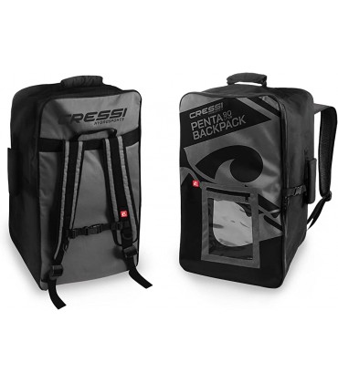 Cressi Unisex-Adult Penta Backpack Zahnradrucksack aus starkem Polyester PVC-Verbundstoff langlebig schwarz 90 L - BODWKDVV