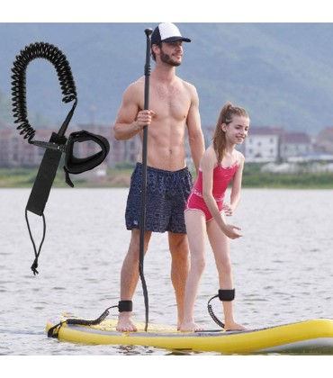 FECAMOS Wassersport Fußseil Schwarz ElasticHook and Loop Design zum Surfen - BZYKBVVJ