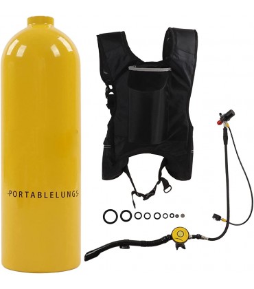 Alomejor 2L Tragbare Sauerstoffflasche Tauchen Rebreather Schultergurte Tauchflaschen-Kit für Unterwasseratmung - BTLRPKKD