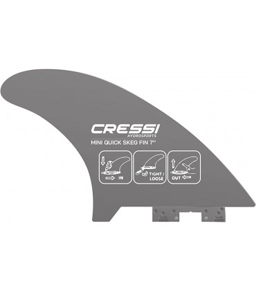 Cressi Unisex-Adult Mini Quick Skeg Fin 7'' Halbstarre abnehmbare Driftflosse Grau 18 cm - BRFIVK7E