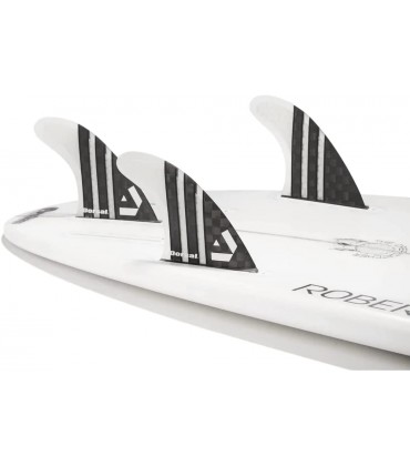 DORSAL Carbon Hexcore Thruster Surfboard Fins 3 Honeycomb FUT Compatible White - BGMKAKKM