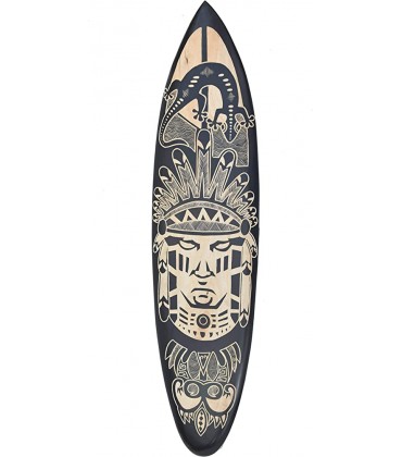 Interlifestyle Indianer Surfboard aus Hartholz 100cm Deko Surfbrett aus Holz Apache - BIMCVK39