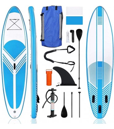 Spacmirrors Aufblasbares Stand Up Paddle Board 10 Ft Soft-Top-Schaumstoff-Surfbretter für alle Könnensstufen Surfen mit SUP-Zubehör inklusive Paddelboden - BQRXCKQ3