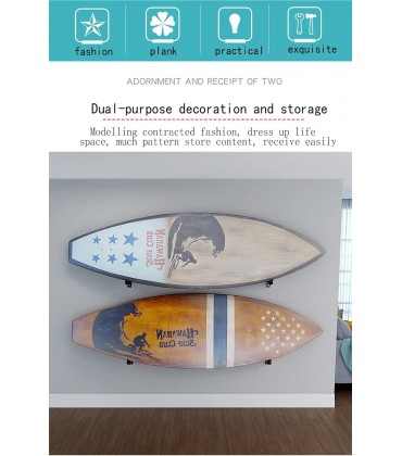 You+ Holz Surfboard Wandhalterung Surfboard Rack Paddle Board Wandhalterung Paddel Board Wandhalterung für Aufbewahrung Display und Dekoration Paar - BBTBHD4E