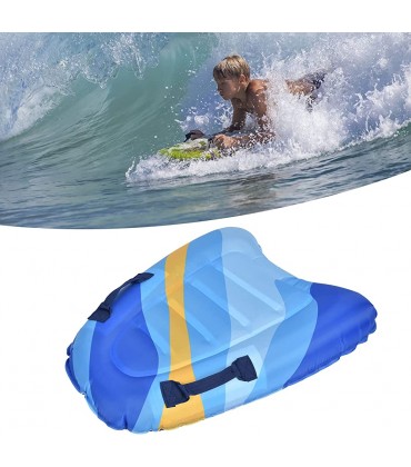 DWMD Tragbares aufblasbares Bodyboard Sommer-Surfen-Bodyboard Aufblasbares Schwimmbrett zum Schwimmen-Training für zum SchwimmenlernenNavy Blue Stripes - BJQJDAM4