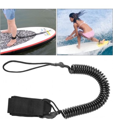 Alomejor 6 mm Surfboard Leash Super Elastic 10,6 Fuß TPU Surfing Spiralkabel-Fußleine für Surf-Sicherheit - BKNZJ7M8