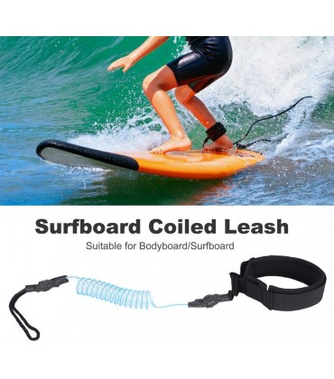 Keenso Surfboard Leash Surfboard SUP Leash PU + Neopren Sicherheitsleine mit Fußschlaufe Klettverschluss für Stand Up Paddle Board Surfboard - BGJAKA9E