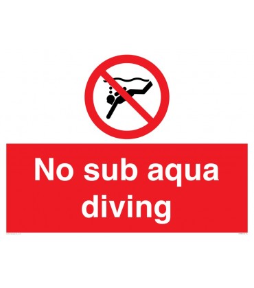 No sub Aqua Diving Schild – 800 x 600 mm – A1L - BAGSIQMD